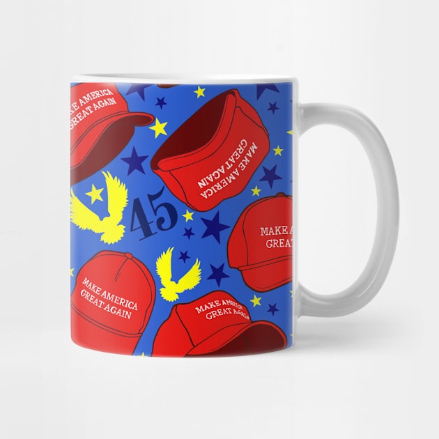 Trump 45 MAGA Hat Pattern - Blue by JessySketches